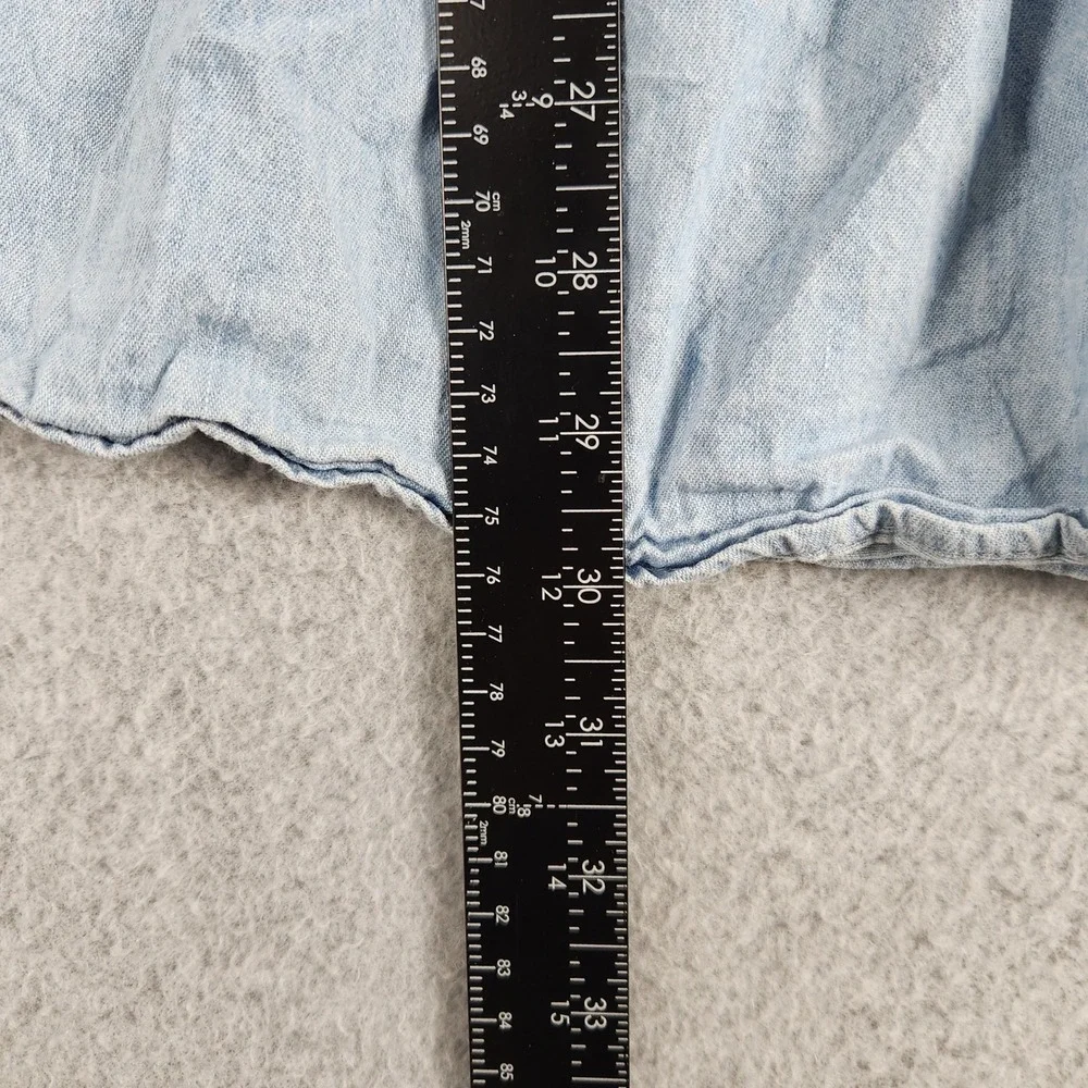 Place Babydoll Dress Girls 10/12 Blue Denim Cotton Look Tiered Cotton Sleeveless